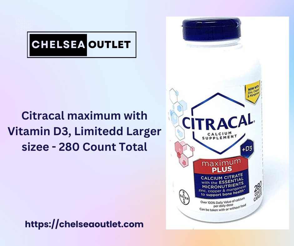 Citracal maximum with Vitamin D3, Limited Larger size - 280 Count Total

You Can Oder Here: t.ly/QAbLD
Or Contact Us For Any Query at +18007869038

#Citracal #Maximum #VitaminD3 #StrongBonesForLife #vitamind3boost #chelseaoutlet #CalciumSupplement