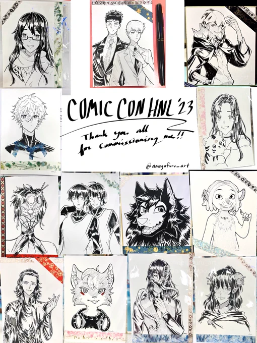 compilation of all the comms I drew this weekend! I did not expect to receive this many  thank you all    (available for online 0rder )