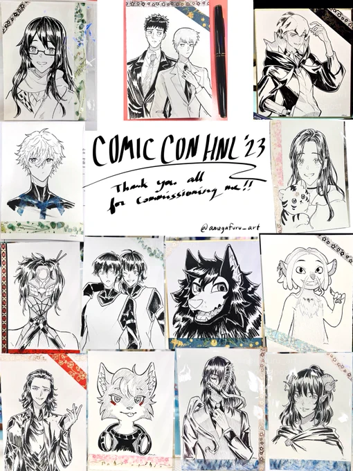 compilation of all the comms I drew this weekend! I did not expect to receive this many 😭 thank you all ❤️   (available for online 0rder 🔜)