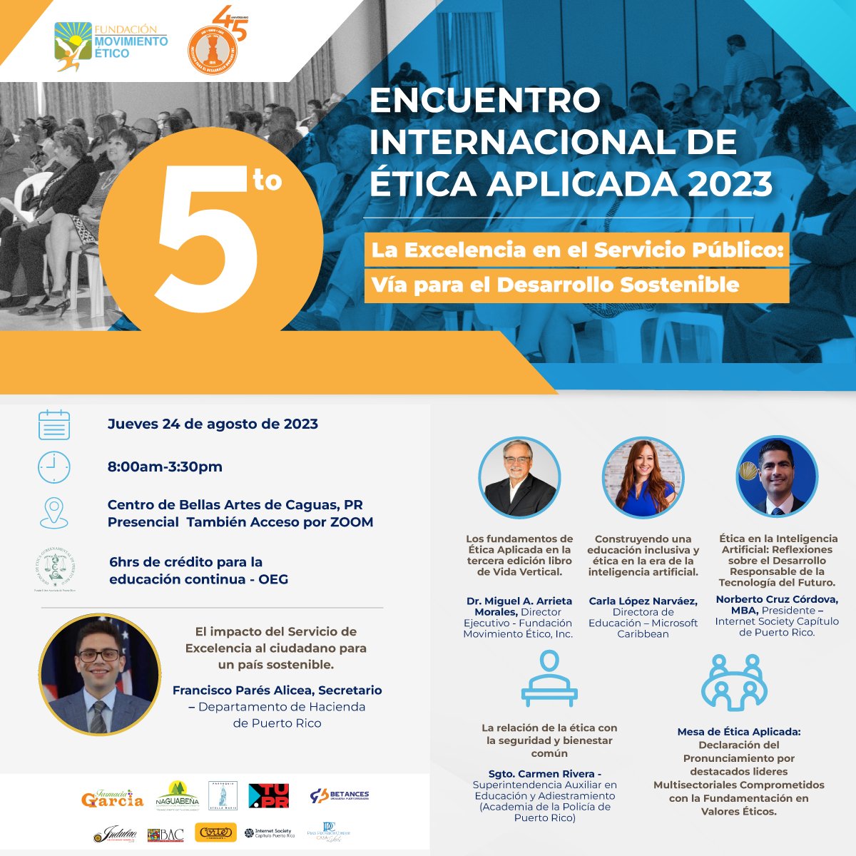 ethicmovement's tweet photo. 🎉 Se siguen sumando auspiciadores para el 5to Encuentro Internacional de Ética Aplicada 2023! 
Agradecemos de corazón a cada uno. ¿Quieres ser parte? Todavía estás a tiempo de ser auspiciador del evento. 
¡Únete a nosotros en esta misión ética!
#ÉticaAplicada2023 #IDHPR #EricaPR https://t.co/WvwsQ9AePw