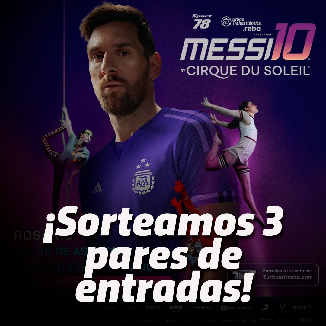 ¡ENTRADAS PARA EL CIRQUE DU SOLEIL! 🎉

MESSI10 EN ROSARIO ⚽ ¡Sorteamos entradas para que VOS Y UN ACOMPAÑANTE vean el show del 17/08! 🎸

¡ES FACIL! 👇
- Seguinos en @cadena3_rosario y <a href="/Estadio_3/">Estadio_3</a> 
- Hace RT
- Arroba con quién irías

SORTEA 11/08, 14/08 Y 16/08 EN ESTADIO 3 📻