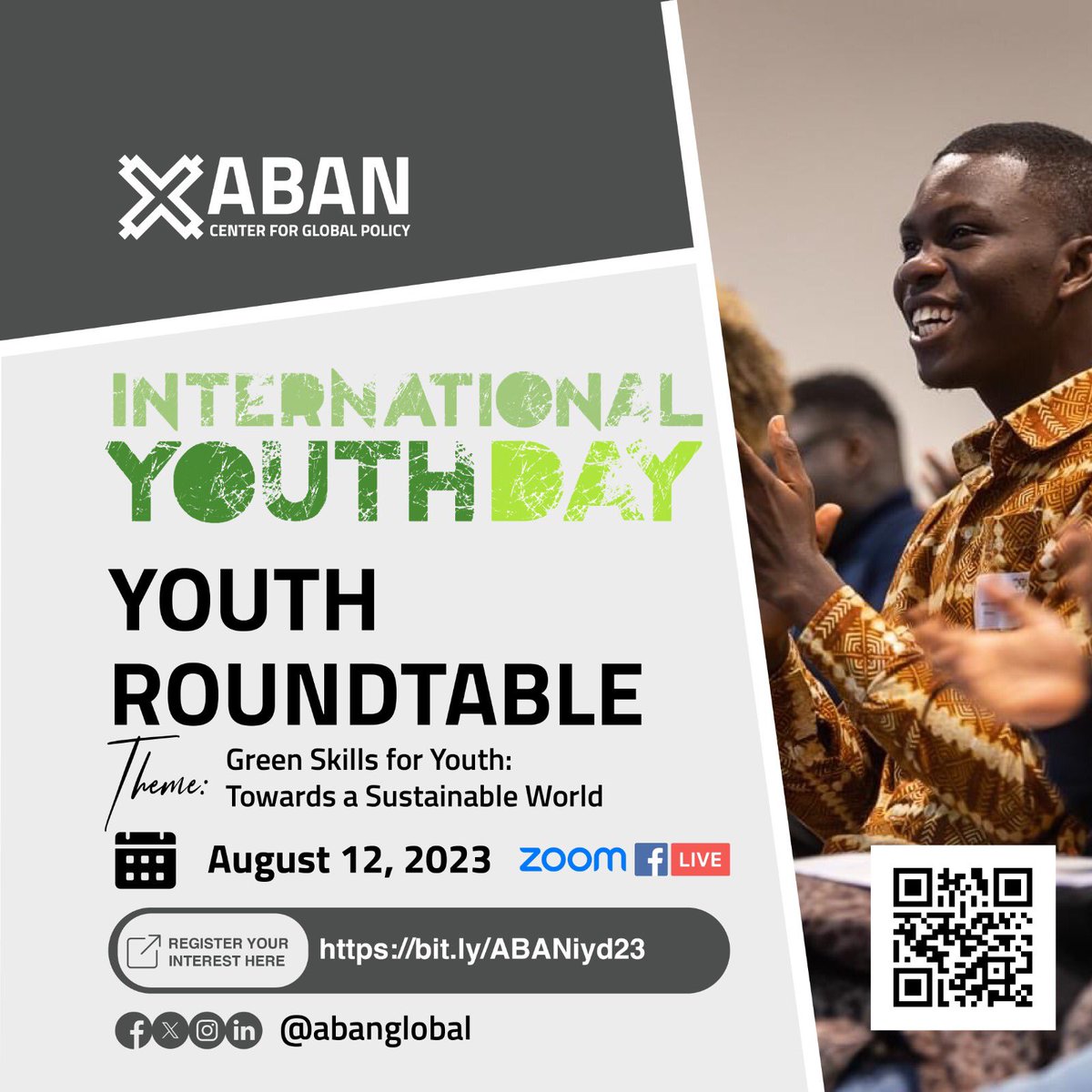 AbanGlobal's tweet photo. Join us for a transformative dialogue on August 12, 2023, at our Round Table to commemorate the 2023 #IYD2023. 

From environmental awareness to innovative solutions, we will discuss the role of green skills in shaping the future of our planet.
Sign up; https://t.co/Ud7Ha4dFkN https://t.co/lpyyDMVDBJ