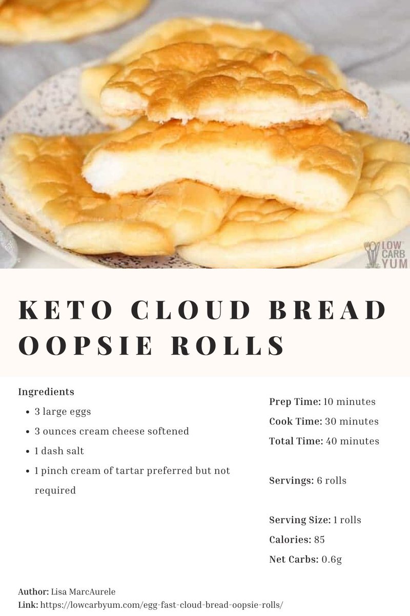Looking for a low-carb bread alternative? Try this Keto Cloud Bread recipe with only 4 ingredients and 0.6g carbs per roll. Perfect for sandwiches, burgers, and more!

#KetoBread, #LowCarbDiet, #CloudBread, #OopsieRolls, #KetoRecipes