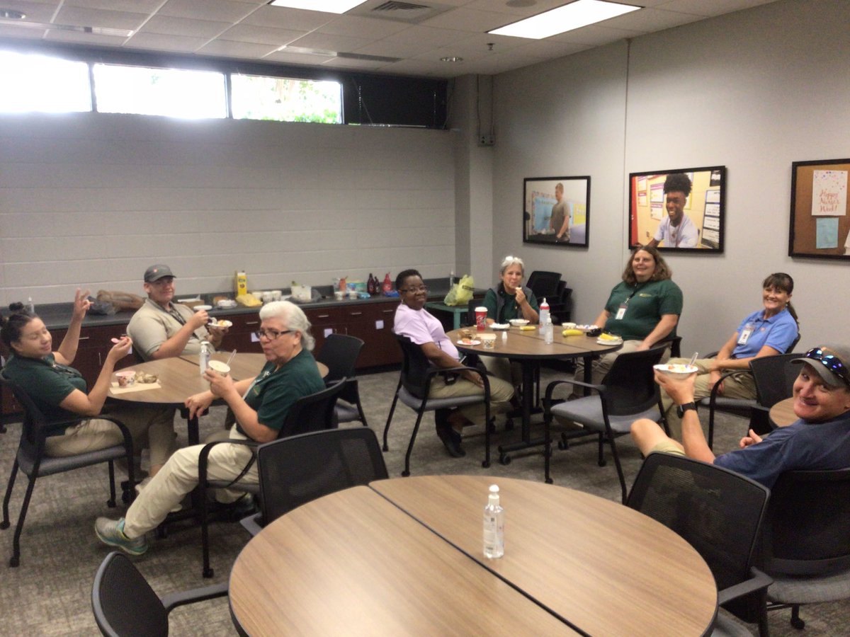 The hardest working people at the Central Office enjoying a sweet treat! #gcsd #bringyourbest
