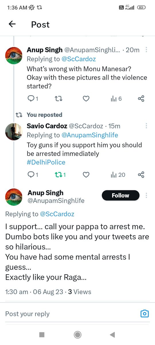 ScCardoz's tweet photo. Hey guys please report this account has links in Haryana riots ...Manu Panesar 
#MOSHome https://t.co/oARETeiojU