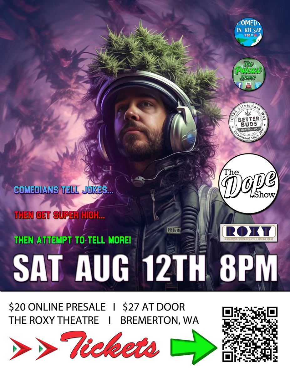 This Saturday (8/12) The Dope Show Returns To The Roxy Theatre in Downtown Bremerton!

Discounted online tickets available on Eventbrite: $20 Online / $27 At Door

Doors at 7PM Show at 8PM 

See you there!

eventbrite.com/e/the-dope-sho…

#Bremerton #ComedyInKitsap #SupportLocalComedy