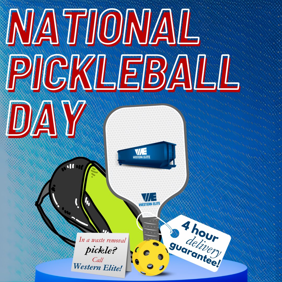 Happy National Pickleball Day to all of the pickleball fans! If you’re in a waste removal pickle, our 4 hour guarantee is the way to go! #nationalpickleballday #wasteremoval #inapickle