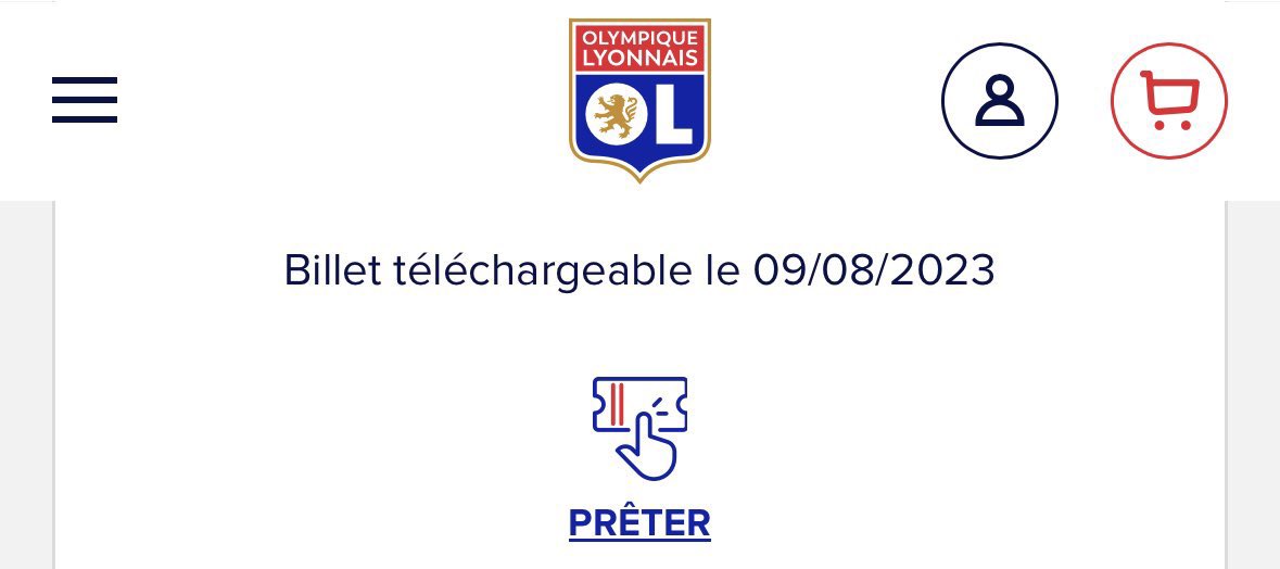 Media_Gones's tweet photo. Il y a du nouveau concernent la billetterie OL : 

Vous pouvez prêter votre abonnement pour un match en appuyant sur le bouton prêter dans la rubrique « mes billets »

Puis rentrer nom, prénom et mail de la personne concernée, il recevra un billet, et la carte physique sera désactivée. 

Très belle initiative pour les personnes ne pouvant pas venir ❤️💙

[@MaxOL69]