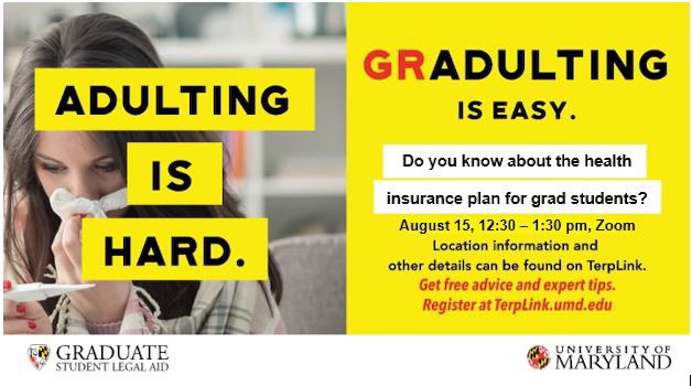 GRadulting Workshops are BACK!!! 

Have you heard about the changes to health insurance enrollment processes for graduate students? Let us give you the rundown! Join us next week for our first Fall 2023 workshop. 

terplink.umd.edu/event/9140986