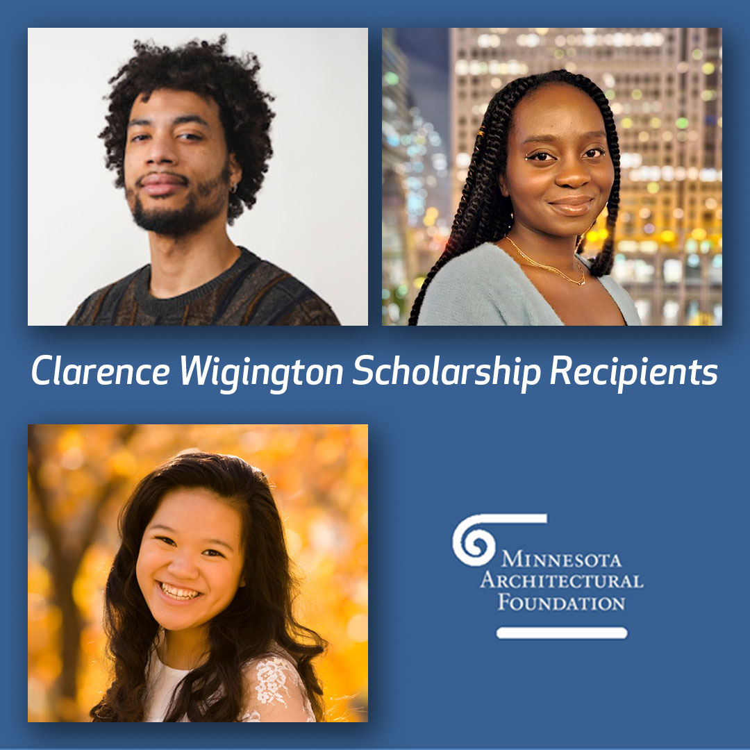 Congratulations to this year's Clarence Wigington Architectural tuition scholarship recipients! — Mateo Gonzalez — Esther Oluwalowo — Mia-Rose Peters Learn more about the Clarence Wigington Architectural scholarship: aia-mn.org/resources/mn-a… @dunwoodycollege @UMNews @UofMDesign