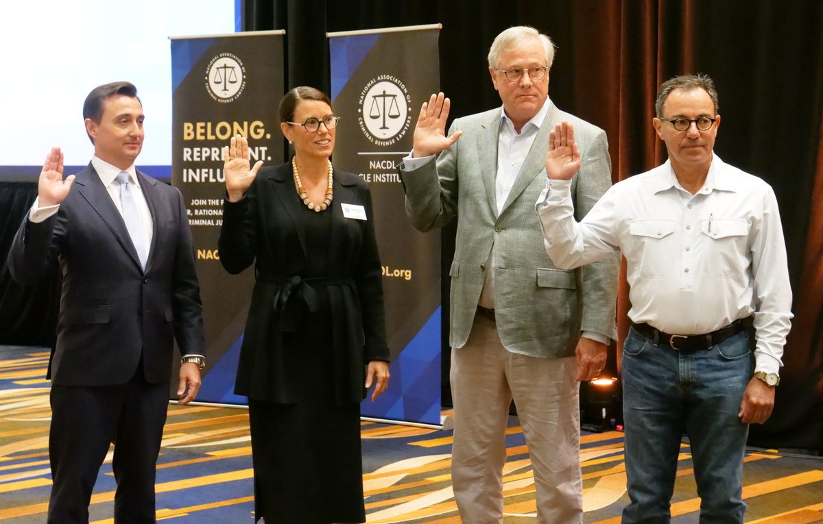 Congratulations to NACDL's 2023-24 Officers <a href="/NACDLPresident/">Andrew S. Birrell</a> <a href="/MikeHeiskell/">Michael Heiskell</a>, Chris Wellborn, Andy Birrell, <a href="/missyowen12/">missy owen</a>, <a href="/JohnsonStephenR/">Stephen Ross Johnson</a> &amp; @AFontier &amp; new Board Members Jude Faccidomo, <a href="/melaniefooteky/">Melanie Foote</a>, Lonnie Randolph &amp; Carrie Thompson.

Read more: buff.ly/4468ae5