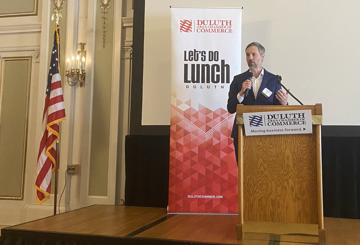 DuluthChamber's tweet photo. Thank you @mndeed commissioner @mdvarilek for speaking at the @DuluthChamber’s Let’s Do Lunch. Excellent presentation! Thank you to the 100+ community and business leaders who joined us on this beautiful summer day in Duluth! #DuluthChamber #MNDEED #Partnerships #LetsDoLunch https://t.co/ST69kFTA71