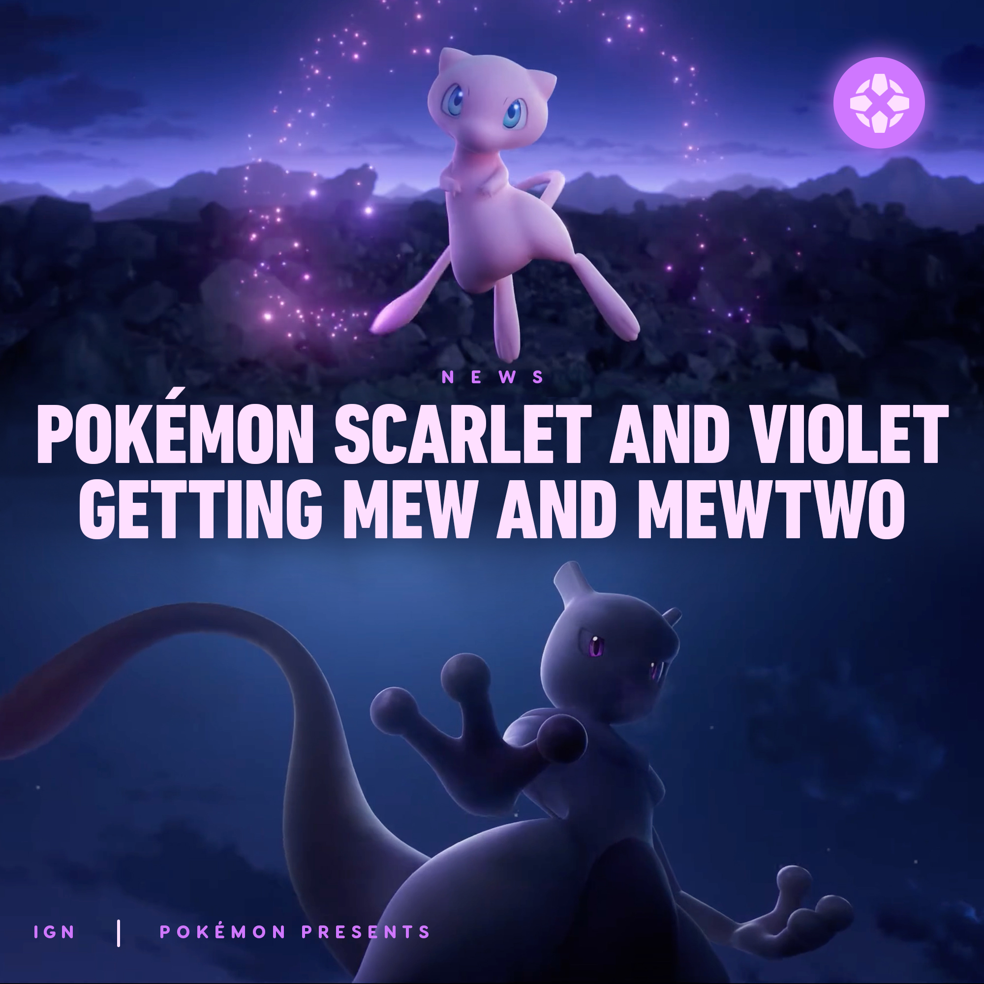 Mew e Mewtwo em Pokémon Scarlet e Violet em 2023