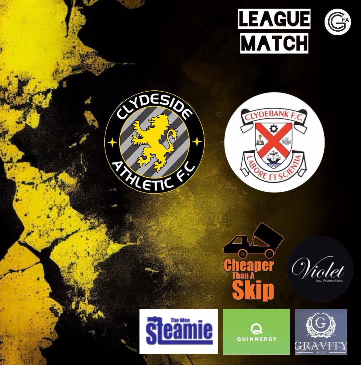 ClydesideAth's tweet photo. #midweekmatch
The tough start continues! Expecting a hard game against a good side! #MTC 🐝
🆚️ @ClydebankSMFC
🏆 League
📆 9/8
🏟 Scotstoun
⏰ 6:15pm
@ScotAmFA
@AmmyFitbaNews
@GlasCollegesFA @QuinnergyLtd
@theweesteamie
@Violetinc
#gravitysuite #cheaperthanaskip https://t.co/BD1vjtLgXX