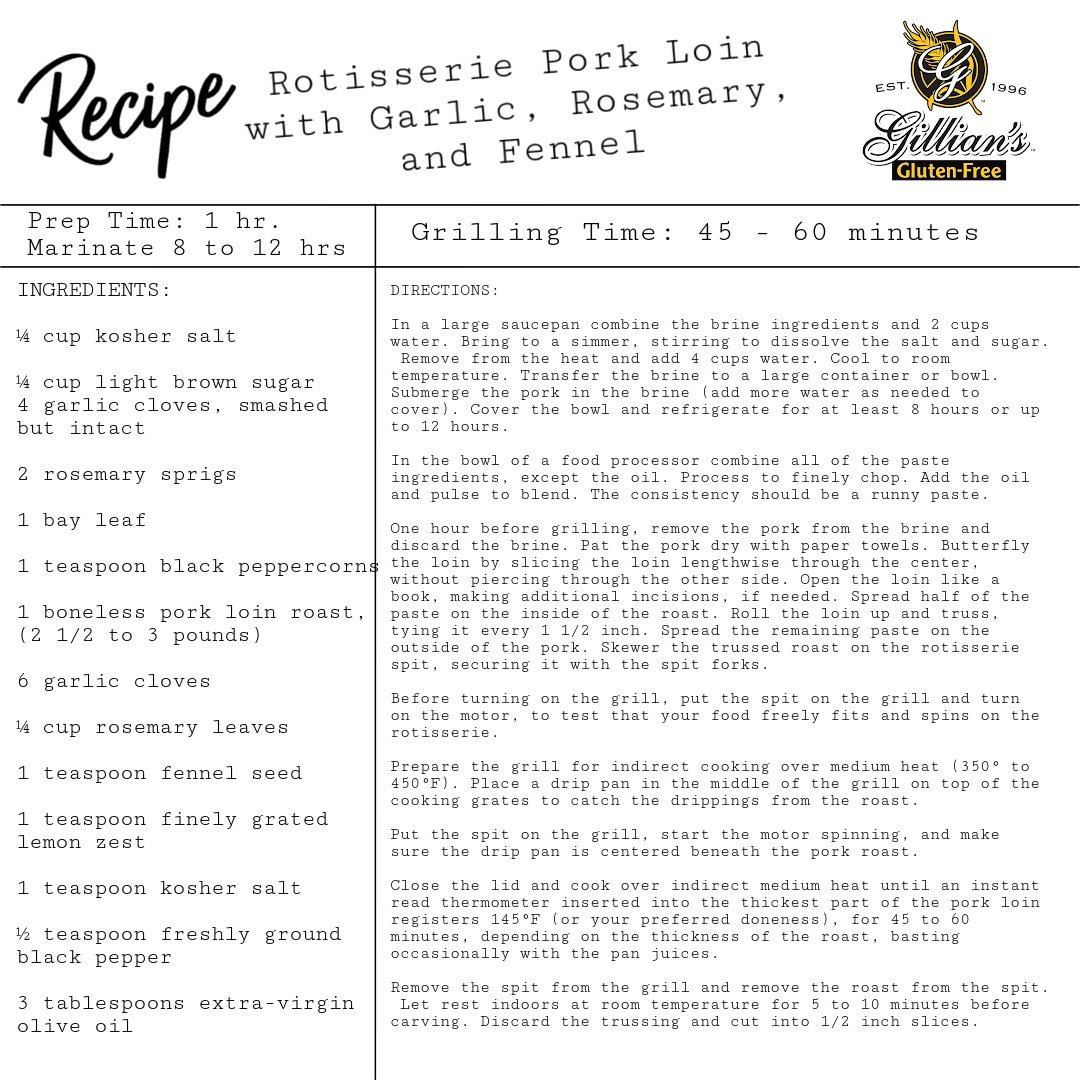 GilliansFoods12's tweet image. Grilling season isn't over yet! Here's another one for the grill. Enjoy with a Gillian's Foods #glutenfree #soyfree #dairyfree onion or bulkie roll and a fresh salad with our #glutenfree #dairyfree croutons!