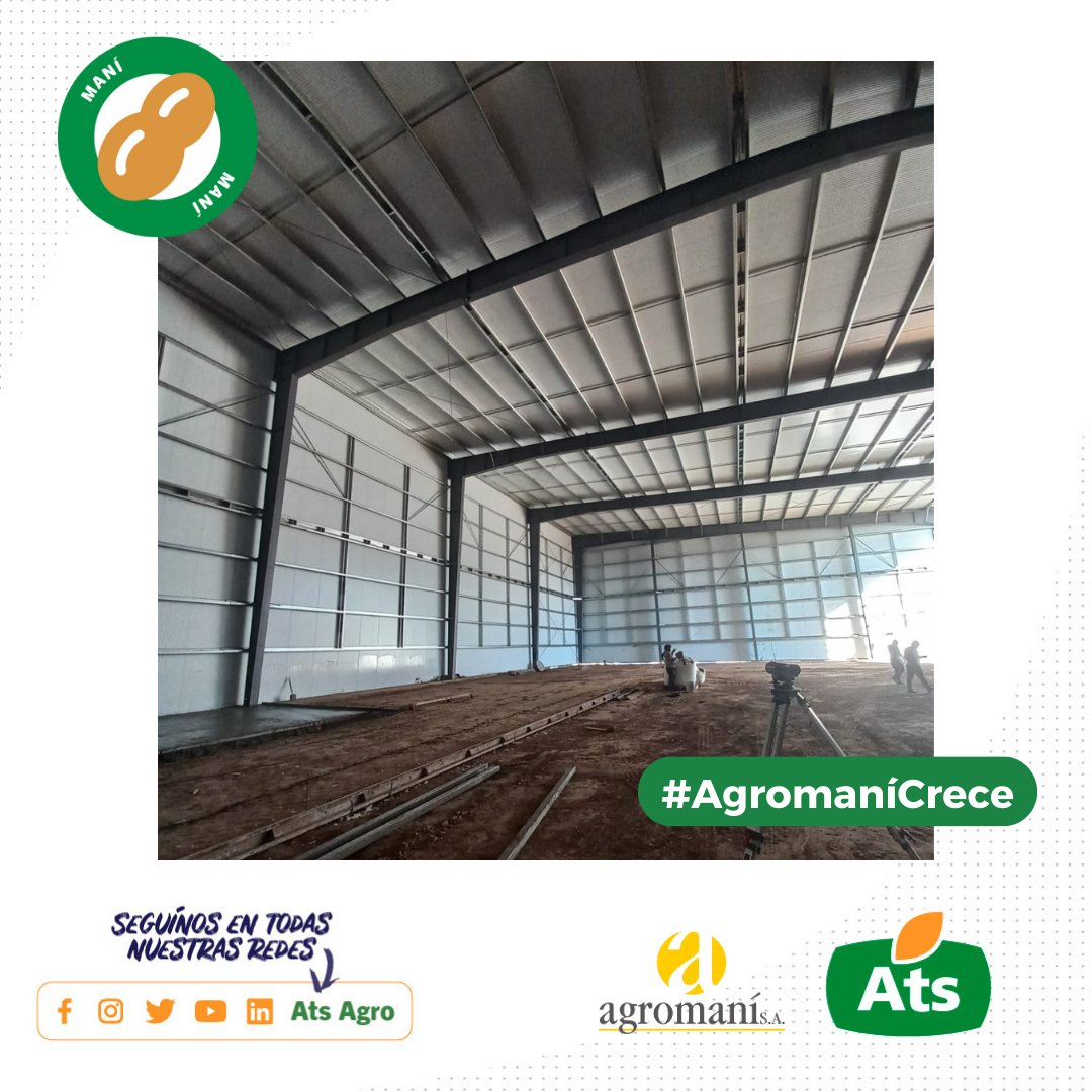 ATSAGRO's tweet photo. 🥜 ¡Agromaní crece!

🙌🏼 Trabajamos día a día para brindarte lo mejor de nosotros. Por eso, queremos compartir con vos este proyecto que nos llena de ✨ orgullo.

📍 Estamos construyendo un depósito para almacenamiento de producto terminado en el predio de Agromaní, en La Laguna. https://t.co/TAOp2IRVyL