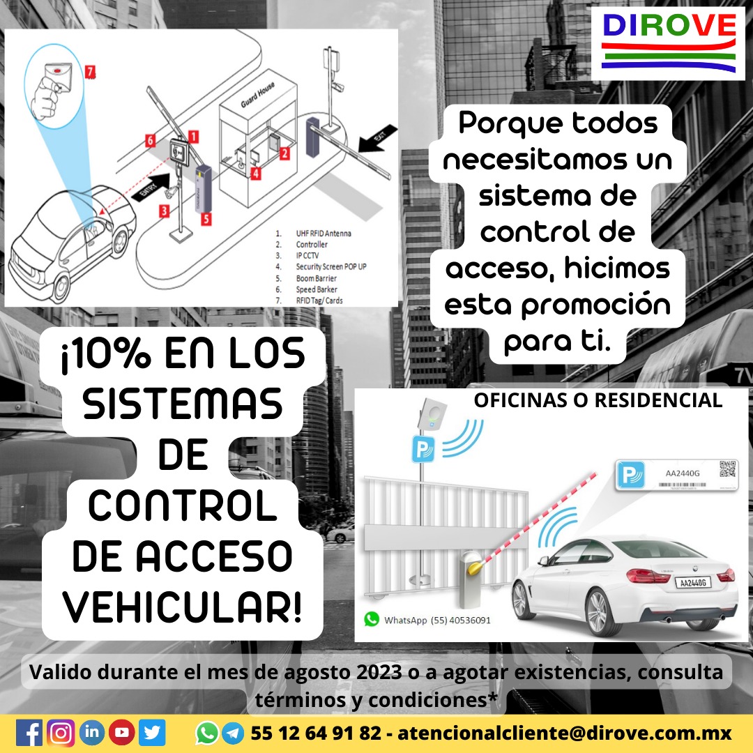 DiroveMexico's tweet photo. ¡Aprovecha nuestra promoción del mes!
10% de descuento en los sistemas de control de acceso vehicular.
Solicita tu cotización al 📞55 1264 9182
Consulta términos y condiciones.
Válido el mes de agosto 2023
#PromocionDelMes #PromocionAgosto2023 #SmartHomeSecurity #dirove https://t.co/vJQhqpGqAP