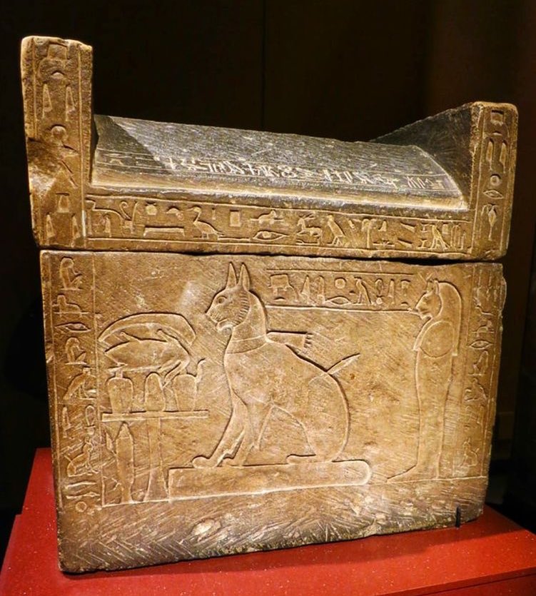 I couldn’t let #InternasionalCatDay pass without sharing one of my favourite feline finds: the sarcophagus of Prince Thutmose’s cat Ta Miu (‘The Cat’). The inscriptions refer to her as one would a human, calling her revered before the gods and ‘true of voice’ #egyptology #history