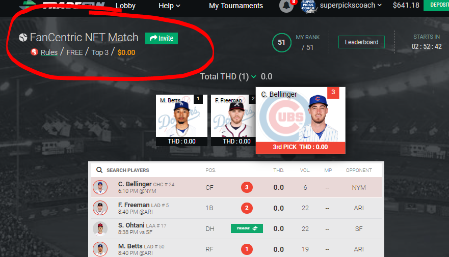 superpickscoach's tweet photo. ⚾Tuesday's FREE MLB Pick 3 Contest⚾
Top 3 win a Fancentric NFT worth $100 💰 on TRADE FAN
https://t.co/HUUe0lW2Wg
#tradefan #baseball #baseballlife #FantasyBaseball #mlb #MLBFantasy #DFS #dailyfantasysports #superpickscoach #wednesdaypicks #fancentric #nft #nftcontest #winanft https://t.co/GFpXnDLR10