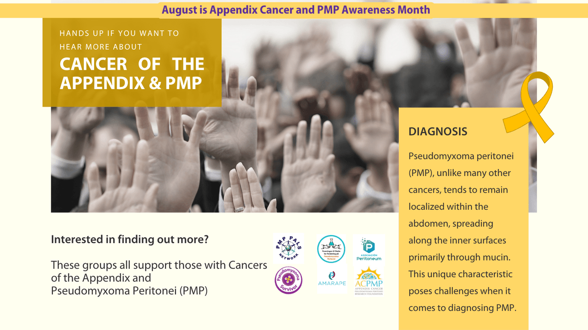 acpmpresearch's tweet image. Raise awareness for #AppendixCancer/PMP. Delayed or missed diagnoses are common but have consequences. Early detection enables better treatment outcomes. Spread awareness to educate about symptoms + challenges faced. Together we can advocate for early detection.💛🎗️

#raredisease