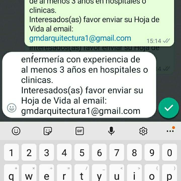 RaulAC7481's tweet photo. Oferta laboral.- Hospital Capital (ubicado en el Norte de Quito) requiere de licenciada de enfermería con experiencia de al menos 3 años en hospitales o clinicas. 
Interesados(as) favor enviar su Hoja de Vida al email: gmdarquitectura1@gmail.com https://t.co/hS9b9fDvpi