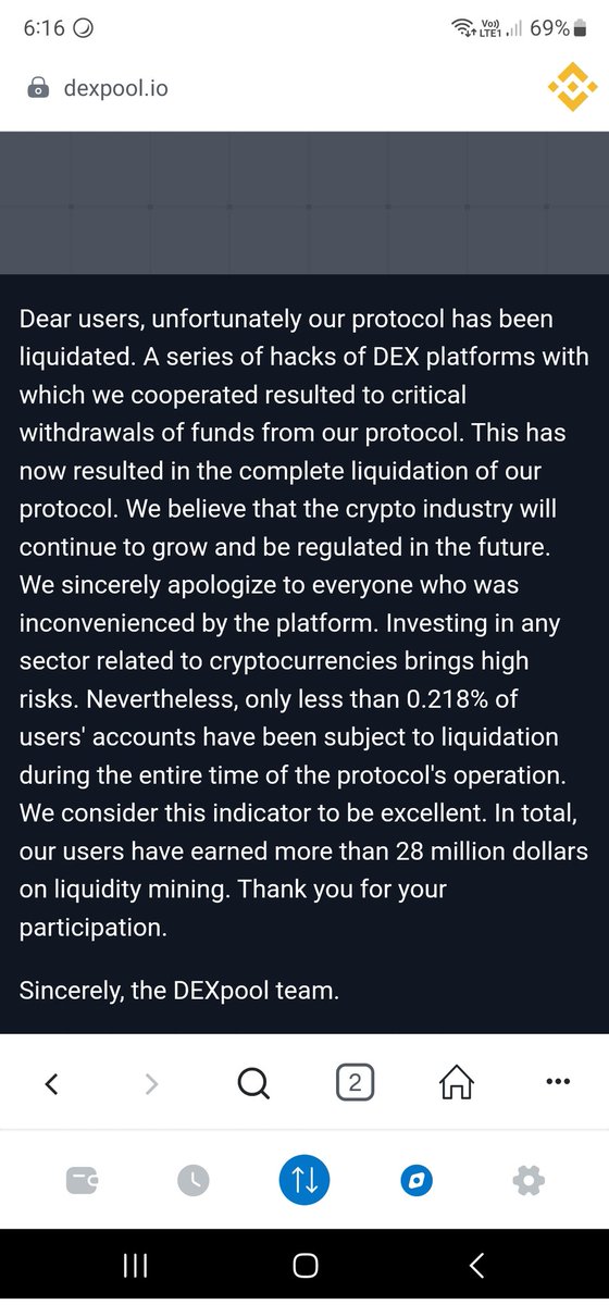 gensta_p's tweet photo. Dexpool just rugged everyone #dexpool #ScamAlert https://t.co/R9qkAjDcRW