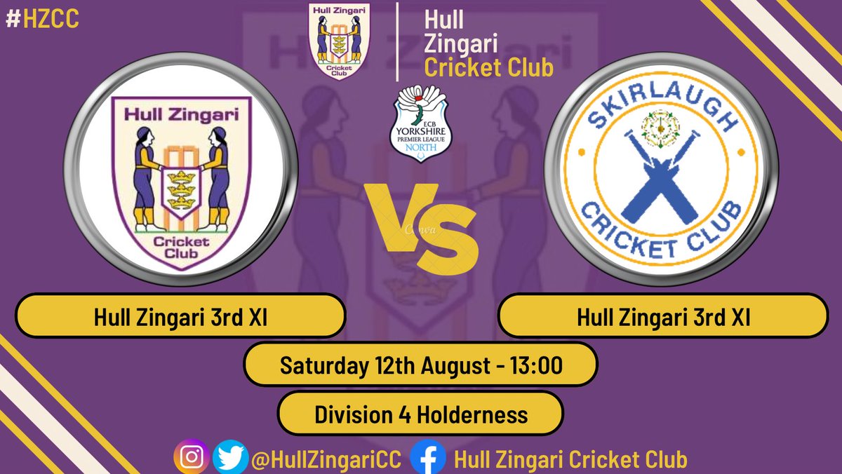 HullZingariCC's tweet image. 🗓️🗓️ Week 17 Fixtures 🗓️🗓️

Forecast looking a lot better for a full weekend of fixtures!

#hzcc