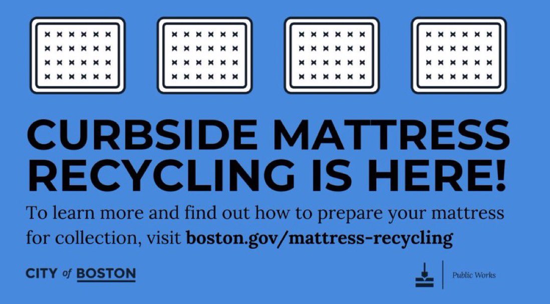 ONS_Chinatown's tweet image. Due to the @MassDEP ban, a reminder to residents and incoming students that the @CityOfBoston requires an appointment for collection of all mattresses &amp;amp; box springs. To schedule a free curbside pick-up, contact @BOS311. For more info: boston.gov/mattress-recyc