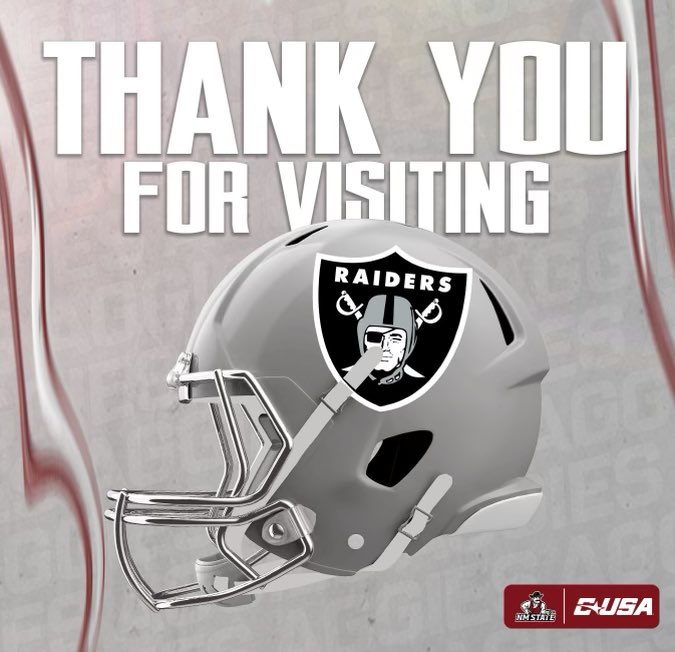 New Mexico State Football (@nmstatefootball) on Twitter photo Thanks to the <a href="/dallascowboys/">Dallas Cowboys</a> and <a href="/Raiders/">Las Vegas Raiders</a> for joining us for practice this morning!๐
#AggieUp x #HHLP Thanks to the <a href="/dallascowboys/">Dallas Cowboys</a> and <a href="/Raiders/">Las Vegas Raiders</a> for joining us for practice this morning!๐
#AggieUp x #HHLP