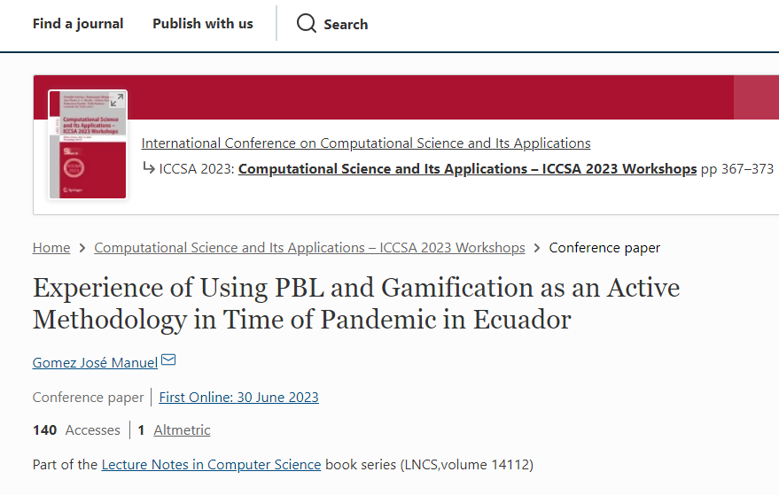 IndoInvestiga's tweet photo. 🆕#Publicación | Sobre el proceso de #enseñanza / aprendizaje entre #docente y estudiante en #pandemia. Lee "Experience of Using PBL and #Gamification as an Active Methodology in Time of #Pandemic in #Ecuador" de @josemanuelgog en @Springer_Shop👉https://t.co/vE52WVigbX https://t.co/fy3nw6ZS7p