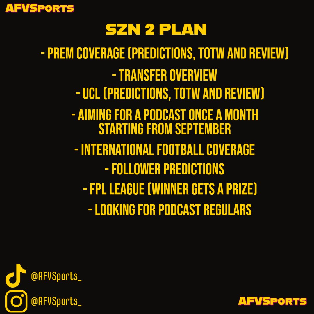 AFVSports_'s tweet photo. We are here covering it all on all social medias! Follow and support our pages on Instagram and Tiktok as well!  #AFVSports #PremierLeague #football #FPLCommunity #FPL https://t.co/FC9jb8SRns