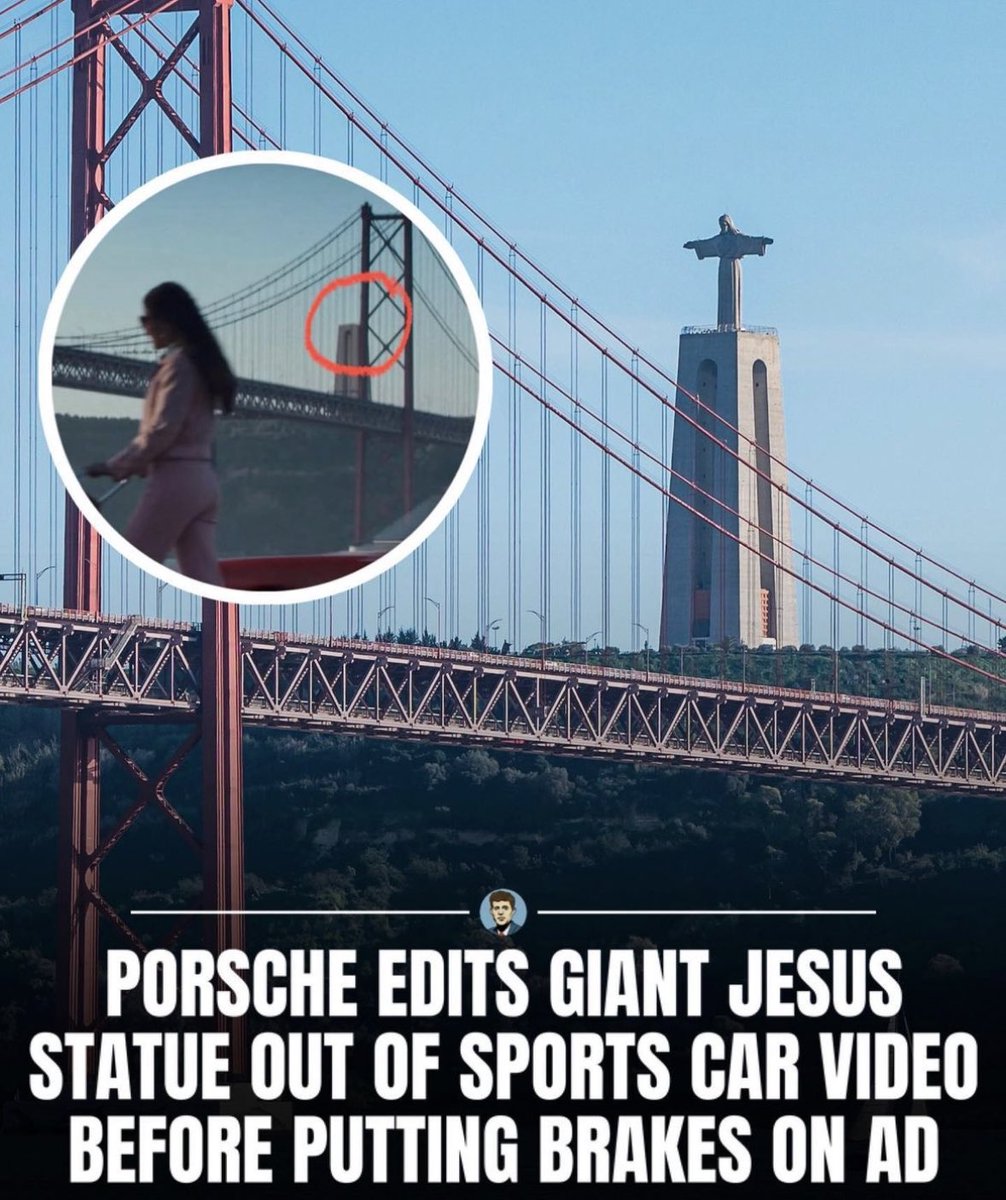 FactsNewsPosts's tweet image. Luxury car brand #Porsche is facing criticism after the company released an advertisement celebrating 60 years of the Porsche 911 that edited out the Cristo Rei - a statue of Jesus Christ that overlooks the city of Lisbon, #Portugal.

Credit Insta : insidehistory