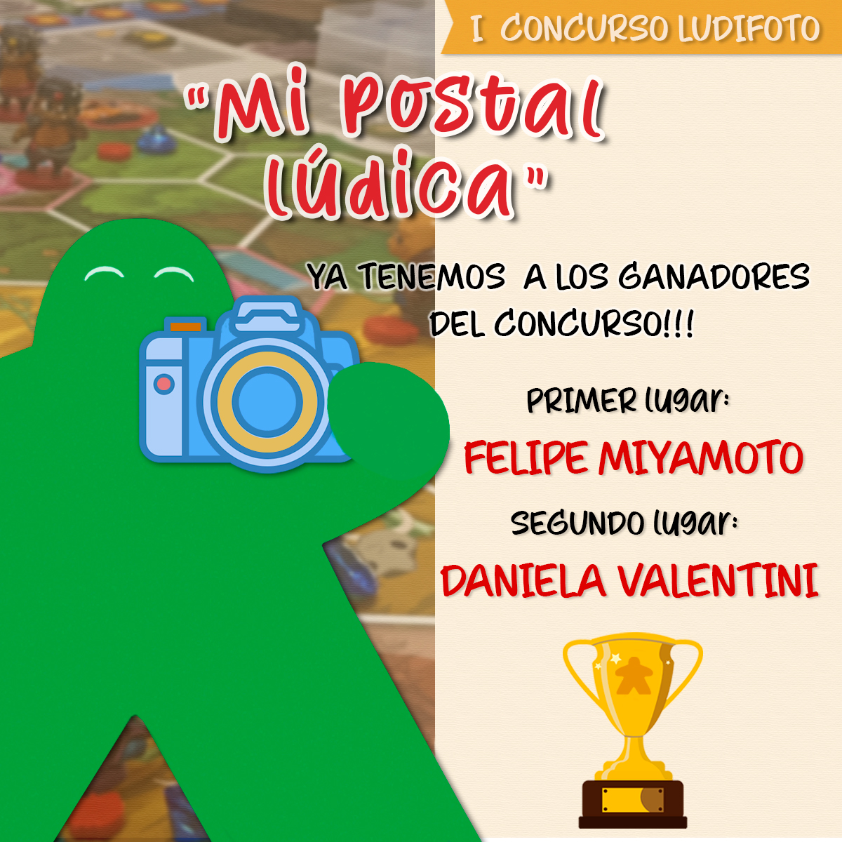 ALudicos's tweet photo. 🎲 Amigos Aventureros!!! ya tenemos a los ganadores de nuestro primer concurso Ludifoto 📸😊
1er lugar: Felipe Miyamoto (Perú)
2do lugar: Daniela Valentini (Chile) @kthrinita 

Muchas gracias a todos los que participaron y también gracias a los que nos apoyaron❤️ https://t.co/wjc9t8YzrT