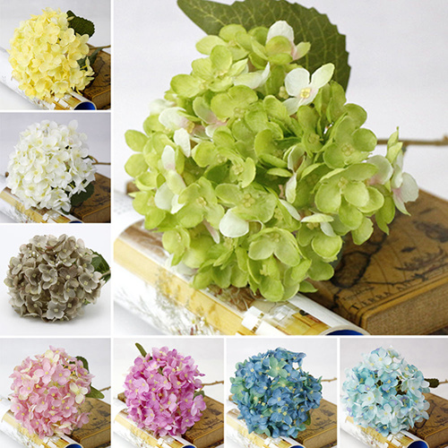 🌸 Bring timeless beauty to your home with 1 Bouquet Faux Artificial Silk Flower Hydrangea Leaves. These blooms never go out of style. >> smpl.is/7jtg5 >> #vitagrows #vitagrow #FauxFlowerBouquet #ArtificialHydrangea #SilkFlowerDecor #WeddingPartyDecor #HomeDecor #T