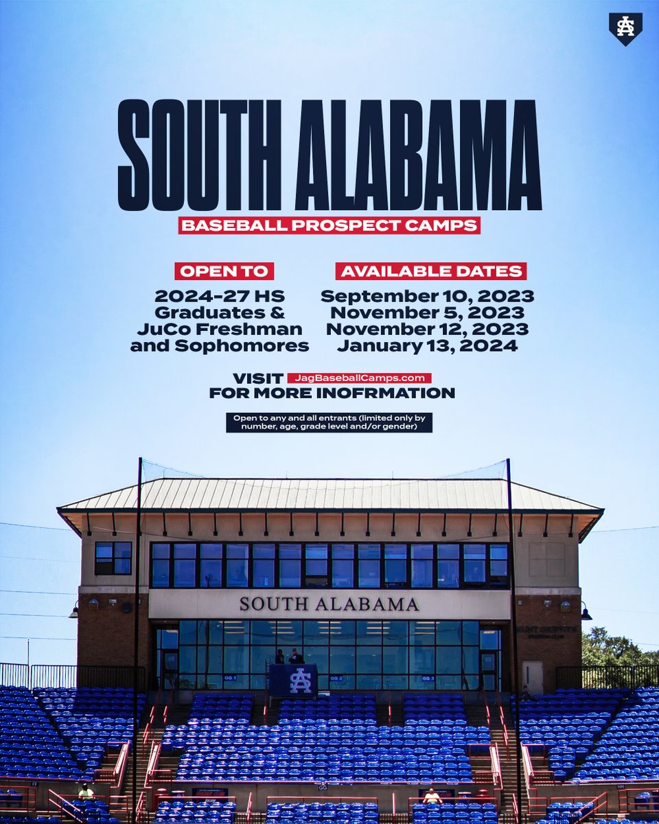 🚨 DATE CHANGE 🚨

Our first prospect camp has been moved back to September 10, 2023‼️

Register at JagBaseballCamps.com

#OurCity