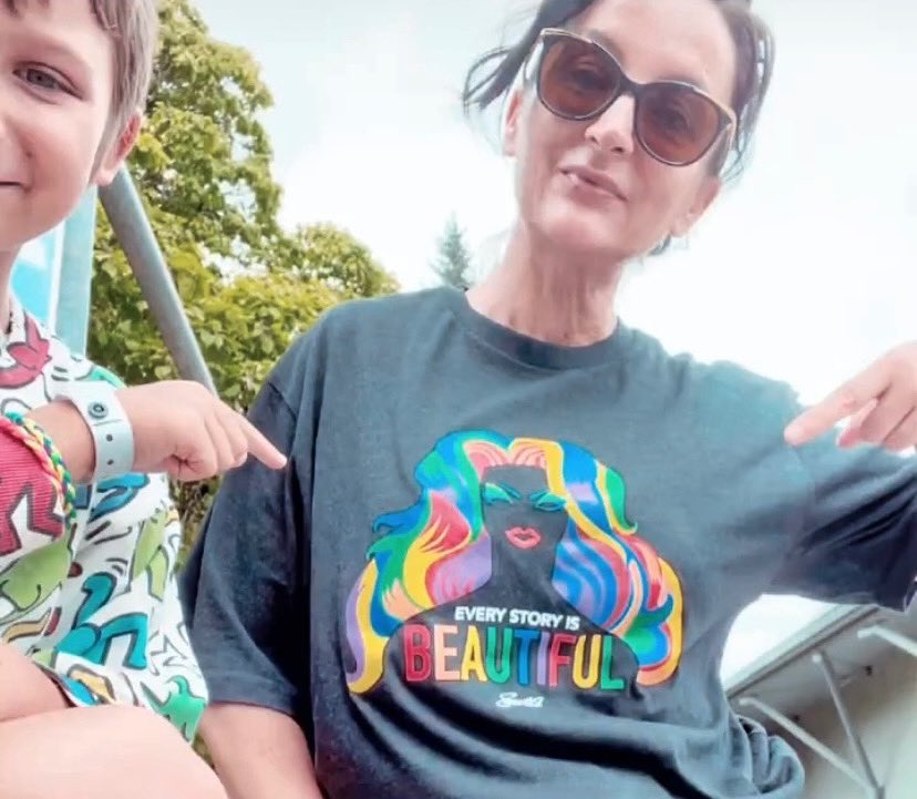 Laetitia! Happy Pride! 🌈♥️
Thank you for supporting Out In Schools &amp; Covenant House! “Every Story Is Beautiful” T available at Sweat Co. 3 styles - soft &amp; comfy! DM us/Call us/Email us! Artwork: Michelle Renee 
#SpeakUpAllyUpLoveUp 
#VancouverPride2023
#EveryStoryIsBeautiful