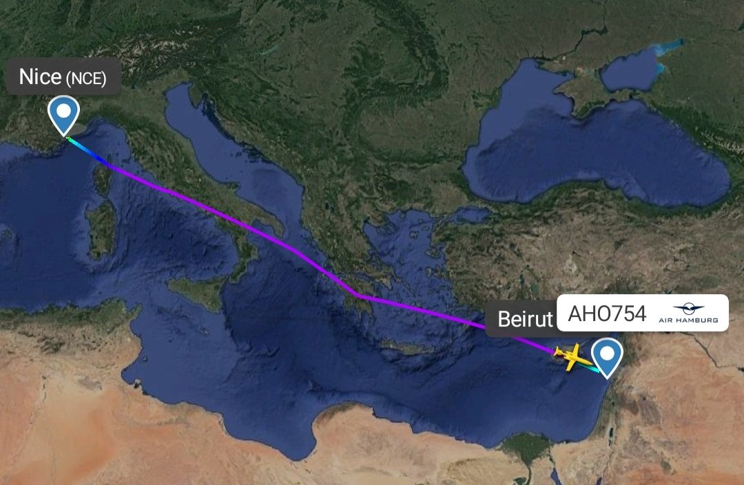 LebanonJets's tweet photo. #DARMY of Air Hamburg Private Jets has once again done #Nice to #Beirut just like the other day https://t.co/QZQnUvd3vL