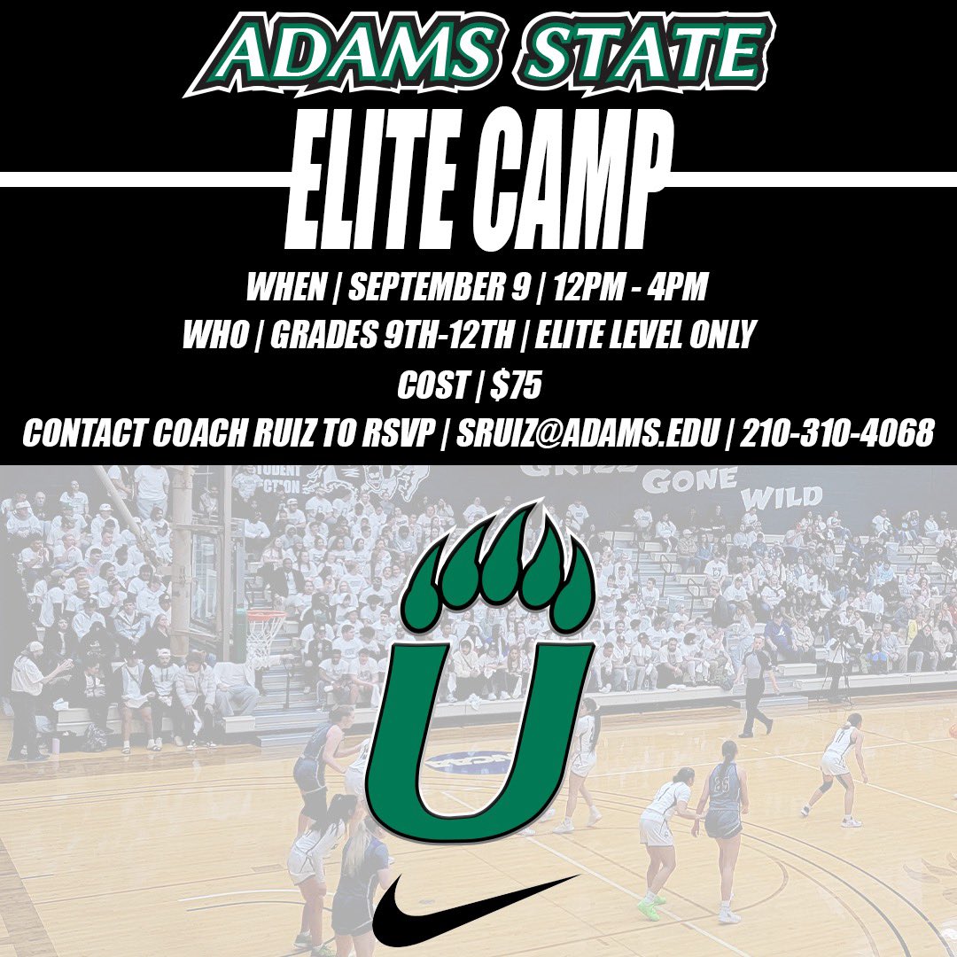 RSVP ASAP for our Elite Camp! 

- On court skill instruction 
- Strength and Conditioning session 
- Photo shoot opportunity 

Contact Coach <a href="/Stephruiz_3/">Stephanie</a> to reserve your spot!