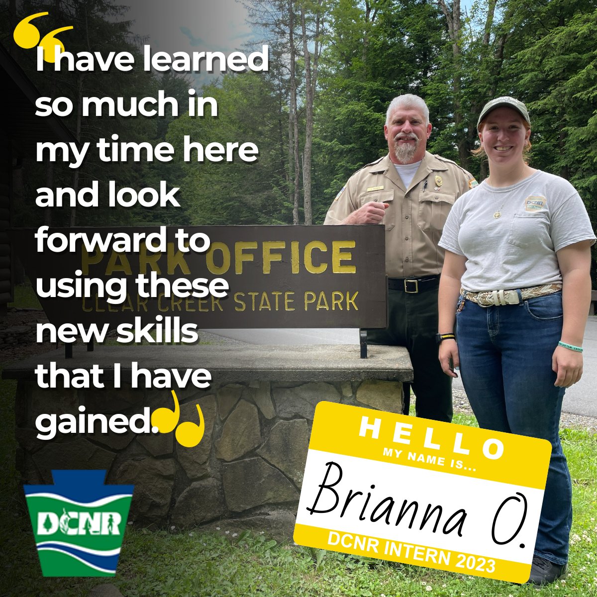 DCNRnews's tweet photo. Brianna, a senior @SRUofPA studying Parks and Resource Management, has been assisting with recreational and educational programs, GIS data collection of trails and roads, landscaping, invasive plant treatments and more at the #CookForestStatePark complex this summer. #DCNRinterns https://t.co/9OjYWOZdh9