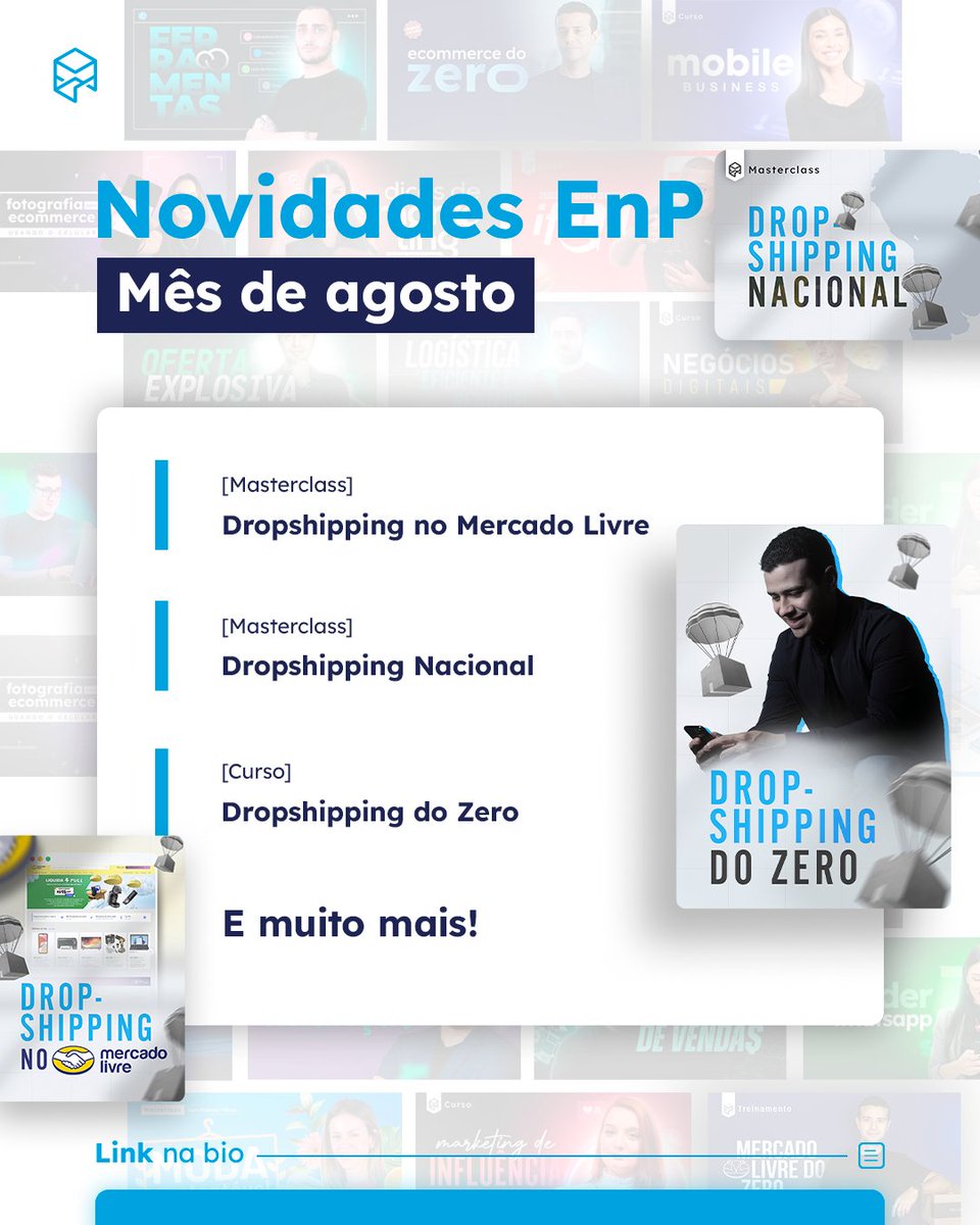 ecomnapratica's tweet photo. Ouvimos vocês e, este mês, temos aulas e cursos com aquele tema quente sendo liberados para alunos. Confere só o que vem por aí...

#dropshipping #ecommercebr #empreendedorismo https://t.co/UpOfAOwjRt