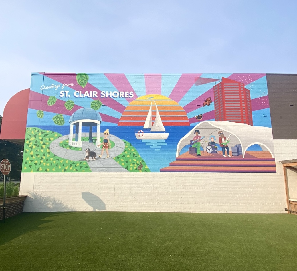 DIADetroit's tweet photo. Calling all art lovers in St. Clair Shores (@scscitygovt)! 🎨😍

Join us at @CopperHopBrewCo this Saturday, Aug. 12 from 5-6 p.m. for the dedication of this stunning new mural, created by the talented Haylie Mousseau! https://t.co/0QOs9AGLxB