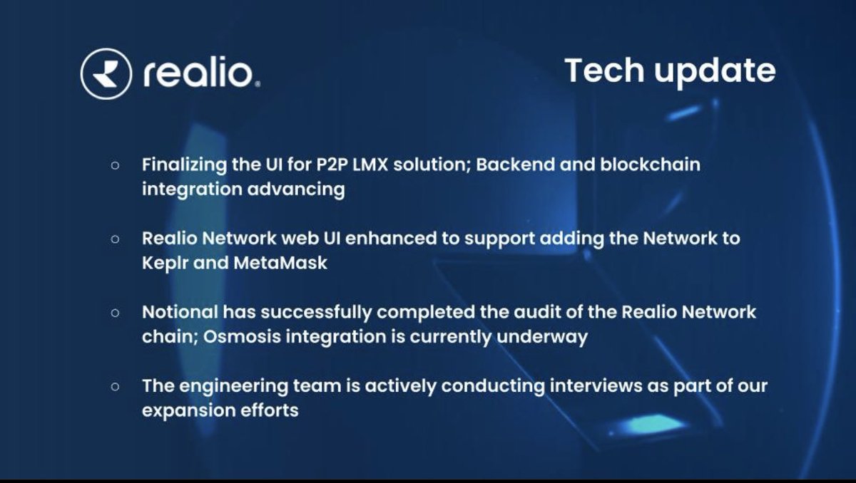 ja1405_ja's tweet photo. #REALIO 
Constant progress is being made ⚒⛓ 

▪️ Bi-weekly #realiotech

▪️Realio hired recently 2 Developers & searching for more Devs 👨‍💻

▪️@osmosiszone integration soon

▪️ P2P LMX Market soon 

▪️ Real World Assets (RWA) moved from the 13th to the 10th largest sector in just 2 months.

▪️ Boston Consulting Group forecasting that the market for tokenized assets could grow to $16 trillion by 2030.

More info about Realio 👇

📑 > https://t.co/oqLWPG75Gu
📑 > https://t.co/4qI2sK0eRl
📑 > https://t.co/YI9DGvczNi
📑 > https://t.co/FyNm9YTQny

$RIO #RWA #RealioVerse $RST $rUSD #Defi #Web3 #tokenization #Btc    #Crypto
#AI @BlackRock #bnb  #Bitcoin    #KuCoin #Coinbase $Atom @cosmos @bitfinex @Bybit_Official @gate_io @CoinMarketCap @CoinDesk @Cointelegraph @LBank_Exchange @BinanceUS @realio_network @bitgetglobal @BitrueOfficial @HuobiGlobal @iampaulgrewal