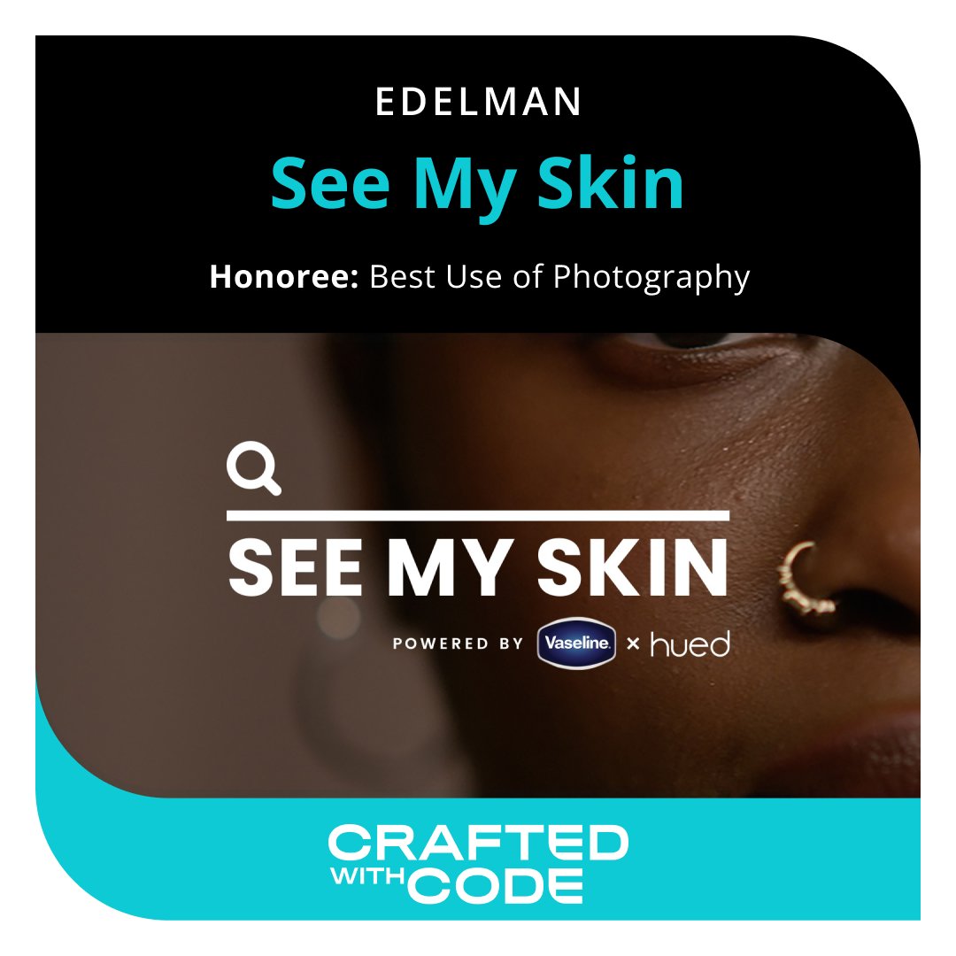 wpengine's tweet photo. Congrats to our partner @EdelmanPR for their @TheWebbyAwards win and #CraftedWithCode feature for See My Skin, powered by @VaselineBrand and @WeAreHUED!

Edelman is a Webby Winner in the Public Service &amp; Activism Branded Content category. https://t.co/COzpmzePSu https://t.co/ibLqAOGEIM