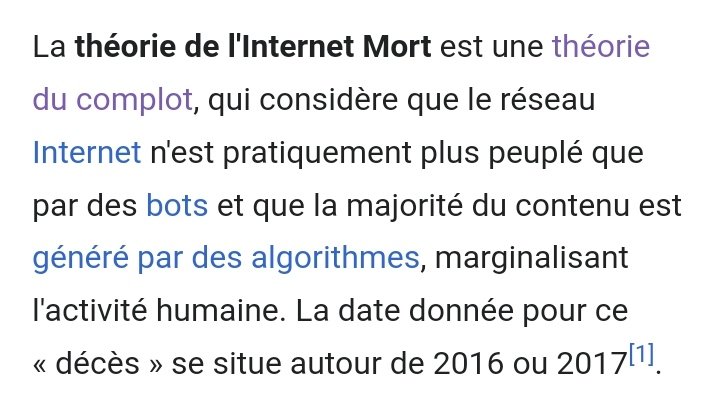 J'aimerais croire à cette théorie, mais l'article a été créé en juin 2023, donc l'auteur est probablement un bot.
fr.m.wikipedia.org/wiki/Th%C3%A9o…