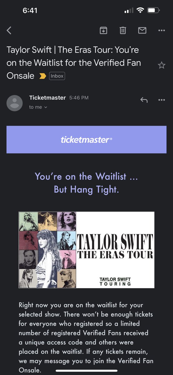 I got waitlisted again! Are you fucking serious!! #TaylorSwiftErasTour #taylorswiftpresale