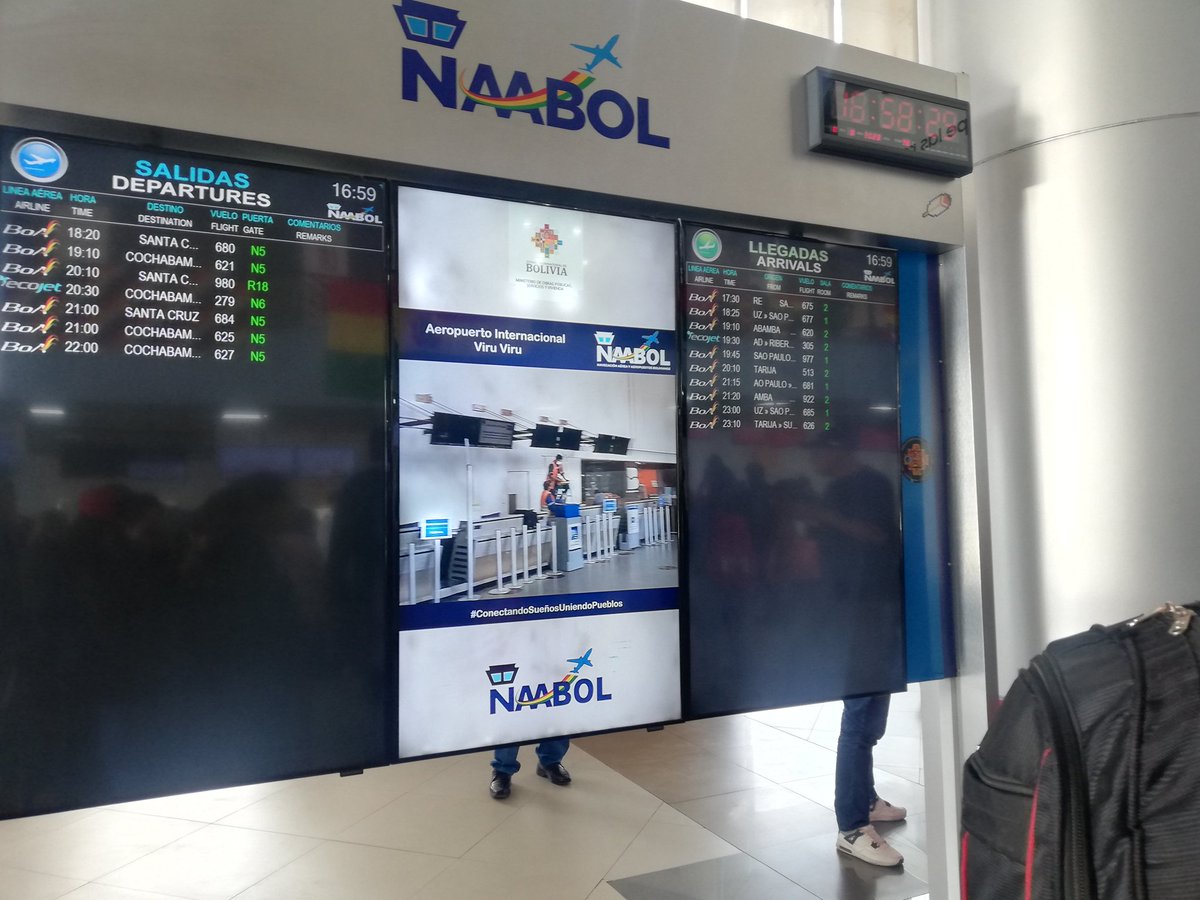 MamaniZenobia's tweet photo. #Último
Los vuelos de Amaszonas aún no se restablecen en el Aeropuerto Internacional de El Alto. Muchos viajeros esperan respuestas sobre qué es lo que sudecerá, además, manifiestan su molestia por esta situación. https://t.co/RfyCPkk1oE