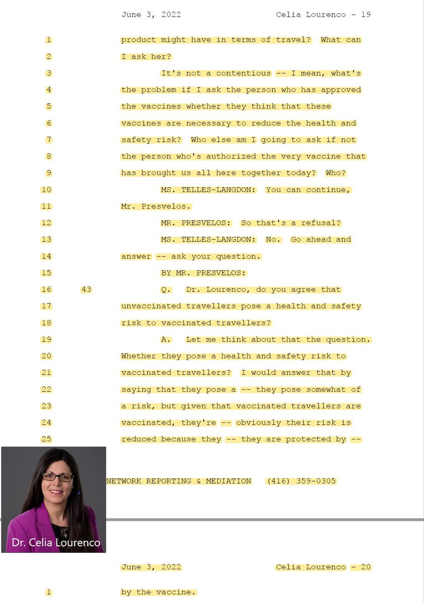 Dr. CELIA LOURENCO - Director General, Health Canada. Dr. Lourenco personally approved and signed off on the use of ALL C-19 vaccines in Canada. During her cross examination our Lawyer uncovered that it was in fact never ever about 'following the Science'. Dr. Lourenco and her…