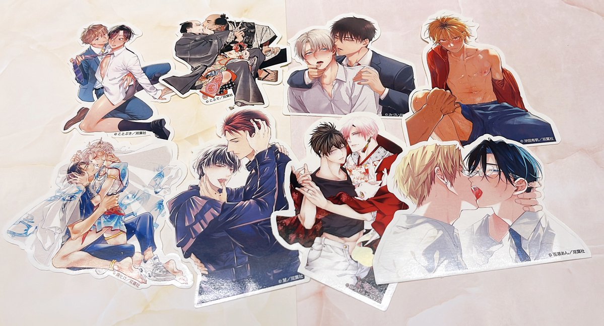 anchovy_inc's tweet photo. 🌟商品紹介🌟

ステッカー 全8種（ランダム）
価格：660円（税込）

🔻詳細はこちら🔻
https://t.co/8J1N8MroNX

#社長は僕のいいなりです #ノっぴきならぬ #君の声で躾け��� #イラつく素肌 #シークレット・イン・スカーレット #恋染龍雨衣 #腐男子召喚 #舌先から恋 https://t.co/drZtAgdDUP