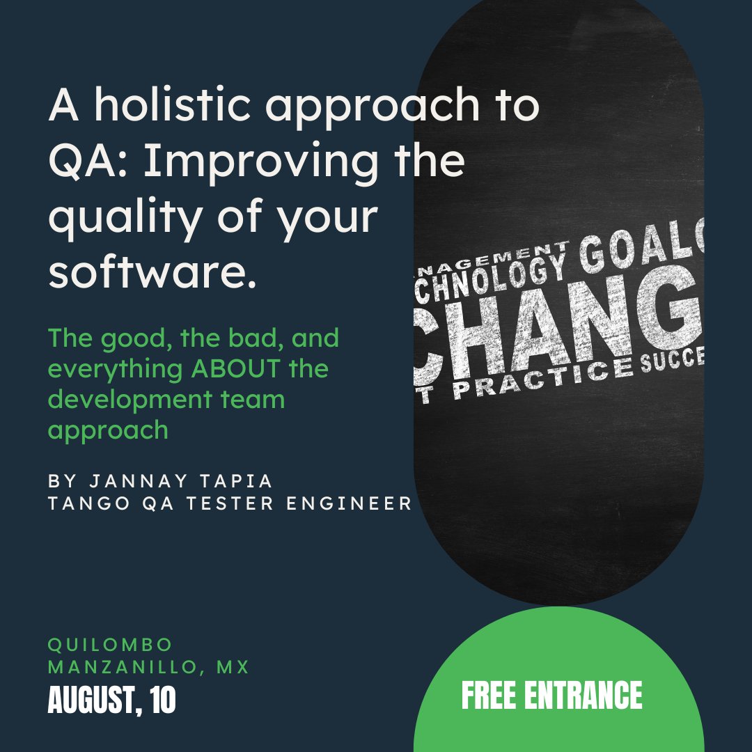 Hi! Tangonians! The death line is so close. 
This post is a reminder that Jannay, our QA Tester Engineer at Tango, will speak at the upcoming conference.
Admission is free; more info here 👇👇
lnkd.in/gJWb2Cc3

#teamwork #development #collaboration #success