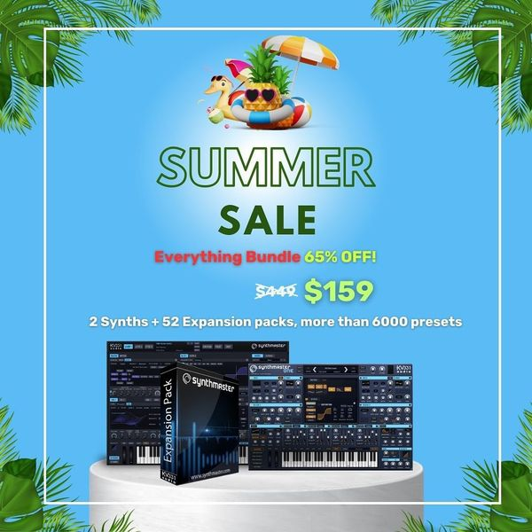 plugindeals's tweet photo. Huge #SynthMaster summer sale started! All products are up to 70% off through August. Don’t miss this limited time offer.
Visit https://t.co/0YZ8zaYf8y for all the information. https://t.co/wwuJQwyw1R